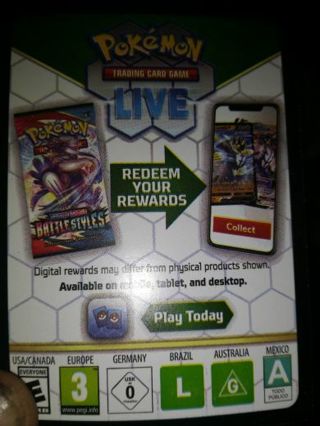 Pokemon TCG live online rewards card