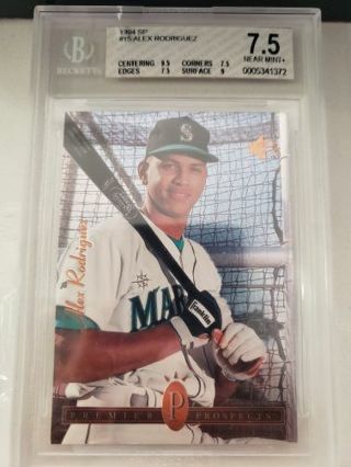 1994 SP Foil Alex Rodriguez Rookie card graded BGS 7.5 (slab Top slightly cracked)