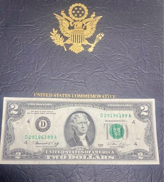 Vintage 1976 Two Dollar Bill
