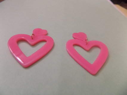 2 light pink acrylic large and small  heart embellishments 2 inch