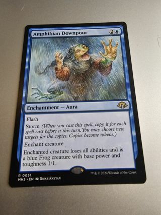 Magic the gathering mtg Amphibian Downpour rare card Modern Horizons 3