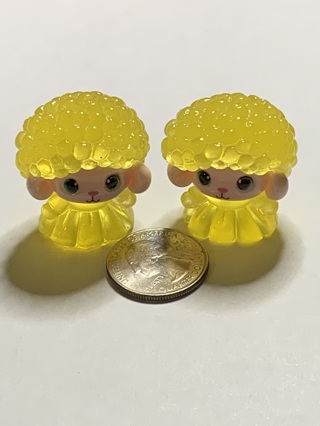 LAMBS~#2~YELLOW~SET OF 2~GLOW IN THE DARK~FREE SHIPPING!