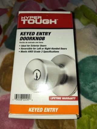 New Hyper Tough Keyed Entry Door Knob lock set.