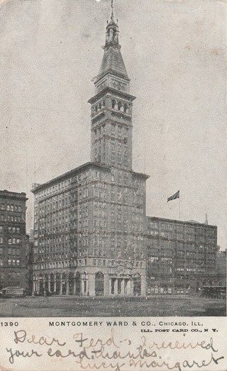 Vintage Used Postcard: k: 1906 Montgomery Ward & Co, Chicago, IL