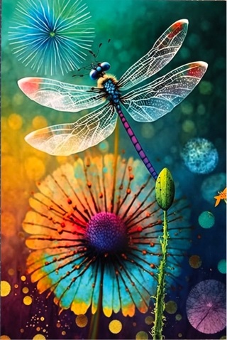 Dragonfly art - 3 x 5” MAGNET - GIN ONLY