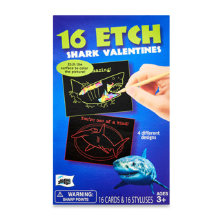 16 Etch Shark Valentines 16 Cards and 16 Styluses + Discontinued Series!