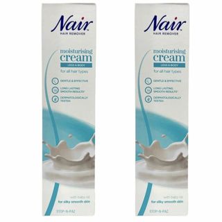 Nair Hair Remover Moisturizing Cream w/ Baby Oil for Legs & Body 3.38 oz (2PK)