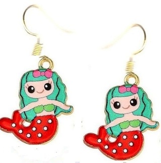 GP ENAMEL MERMAID EARRINGS #2 (PLEASE READ DESCRIPTION) 