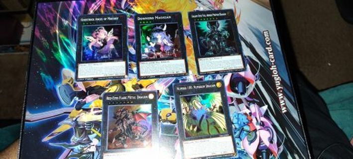 5 mint condition Super Rare Holos XYZ Yugioh Cards