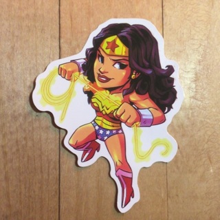 Chibi Wonder Woman Vinyl Decal Sticker | 3" x 3 1/2"