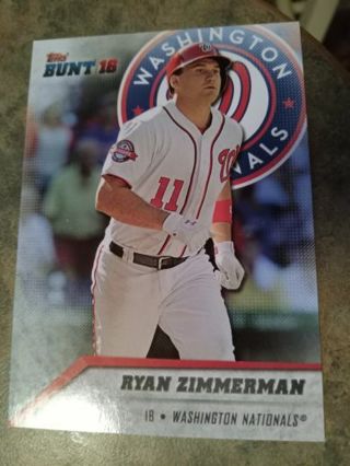 2016 TOPPS BUNT 16 RYAN ZIMMERMAN WASHINGTON NATIONALS BASEBALL CARD# 152