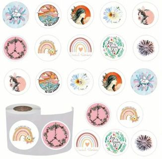 ↗️⭕(10) 1" INSPIRATIONAL SAYINGS STICKERS!!⭕(SET 4 of 5) FLOWERS PEACE SIGNS RAINBOWS