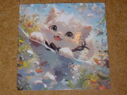 Cat Cute 1⃣ new vinyl lap top sticker no refunds regular mail