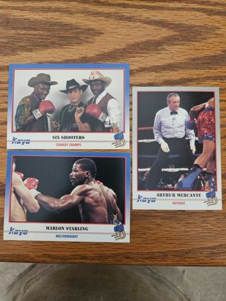 1991 KAYO Boxing trading cards #195,#197,#198