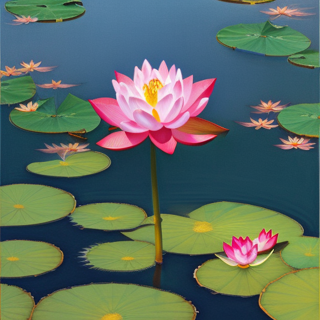 Listia Digital Collectible: Lotus Blossoms on a Koi Pond