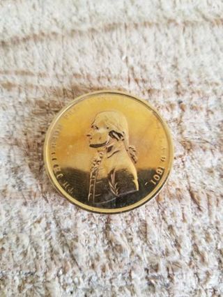 THOMAS JEFFERSON.VTG GOLD PLATED PRESIDENTIAL COIN/TOKEN