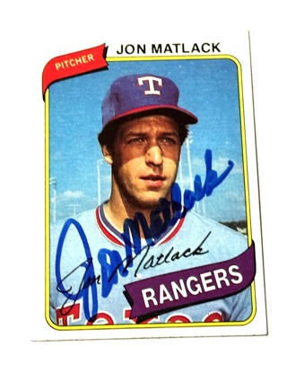 Autographed Jon Matlack Signed 1980 Topps #592 Card Texas Rangers 