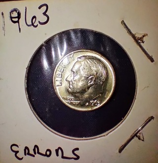 DIME SILVER 1963 WITH MINOR CUD MARK ON RIM REVERSE SIDE UNCIRCULATD FANTASTIC COIN AND A STEAL WOW!