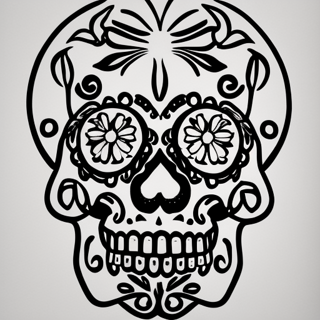 Listia Digital Collectible: Black & whit sugar skull heart skeleton