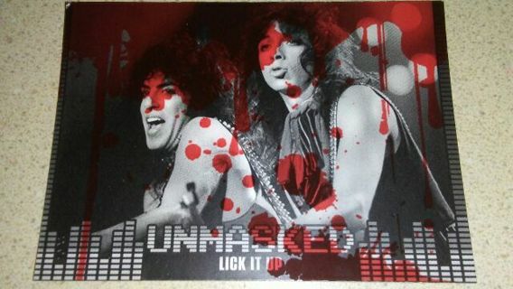 2009 KISS 360 BLOOD STAINED UNMASKED LICK IT UP TRADING CARD