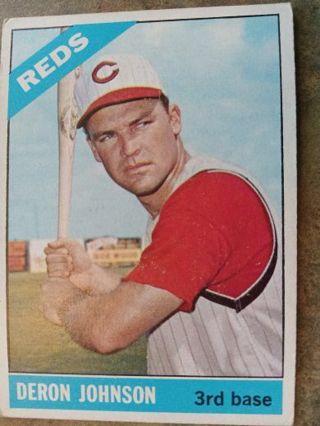 1966 TOPPS DERON JOHNSON CINCINNATI REDS BASEBALL CARD# 440