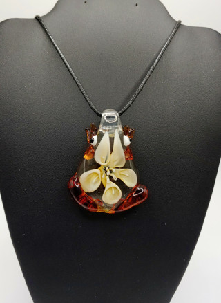 Cute New Frog Lampwork Glass Statement Necklace