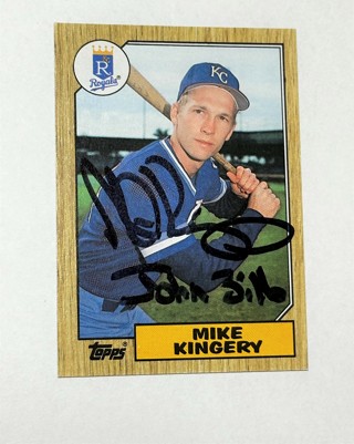 Autographed Mike Kingery Signed 1987 Topps #203 Auto Baseball Card Kansas City Royals