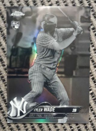 2018 Topps Chrome Black and White Rookie Refractor Tyler Wade New York Yankees Parallel