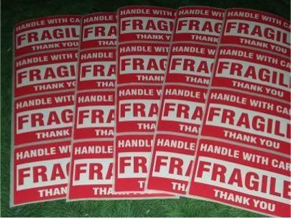 Fragile Labels / Handle with Care /Thank You - 20 ct self stick