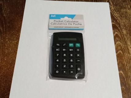 One new black calculator regular size.
