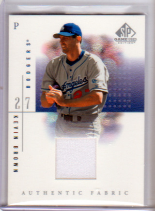 Kevin Brown, 2001 Upper Deck SP Game Used RELIC Baseball Card #KB, Los Angeles Dodgers, (L1