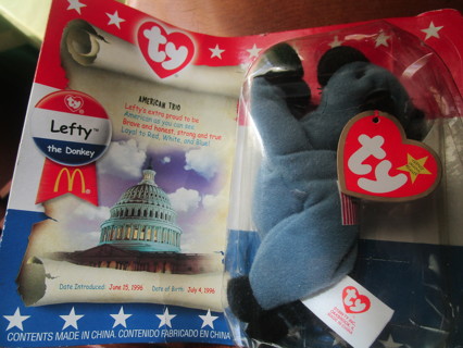 ty beanie baby lefty in pkg.