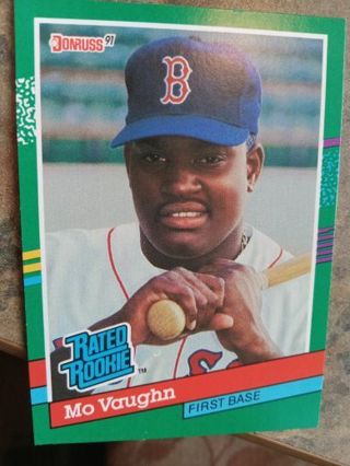 1991 DONRUSS RATED ROOKIE MO VAUGHN BOSTON RED SOX BASEBALL CARD# 430