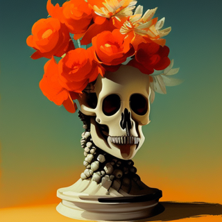 Listia Digital Collectible: Flower Skull Vase