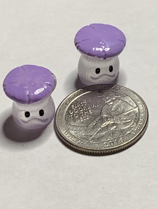 MUSHROOMS~#4~PURPLE~SET OF 2~GLOW IN THE DARK~FREE SHIPPING!