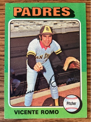 1975 Topps Vincent’s Romo baseball card 