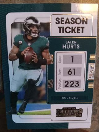 2021 PANINI CONTENDERS SEASON TICKET JALEN HURTS PHILADELPHIA EAGLES FOOTBALL CARD# 79