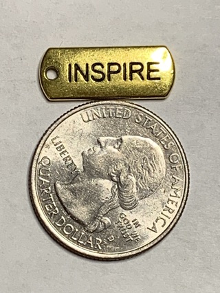 GOLD WORD CHARM~#2~INSPIRE~1 CHARM ONLY~FREE SHIPPING!