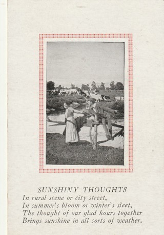 Vintage Unused Postcard: y: Pre Linen: Sunshiny Thoughts