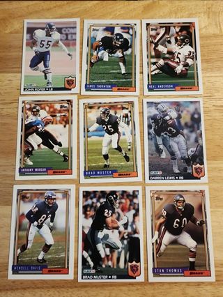 9 card lot Bears