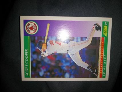 Scott Cooper 1992 Score Rookie card Boston Red Sox