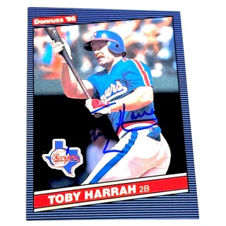 Autographed 1986 Donruss Texas Rangers Baseball Card #159 Toby Harrah