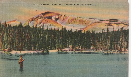 Vintage Used Postcard: (y): 1944 Braynard Lake & Arapahoe Peaks, CO