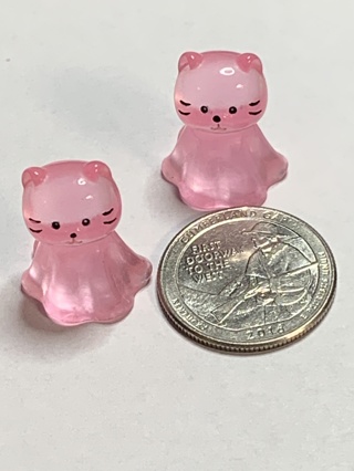 CATS~#10~PINK~SET OF 2 CATS~GLOW IN THE DARK~FREE SHIPPING!