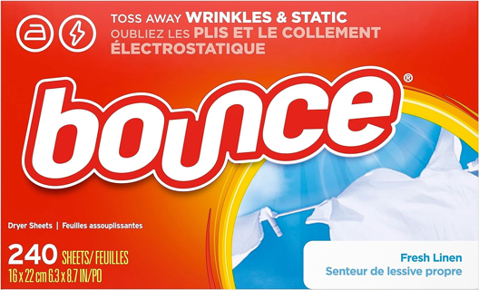 [NEW] Bounce Dryer Sheets Laundry Fabric Softener, Fresh Linen Scent, (240 Count)