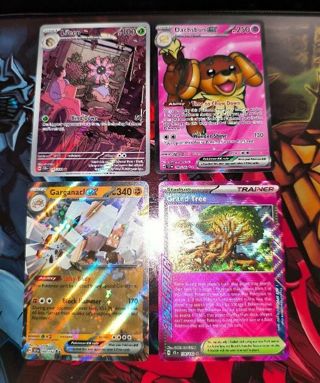 4 mint condition Holo Pokemon Cards Stellar Crown +7 random bonus cards