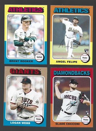 2024 Topps Heritage 4 different Cards - 1975 design - All Listed