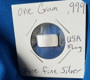 One gram .999 pure fine Silver bar collectible ☆US FLAG☆