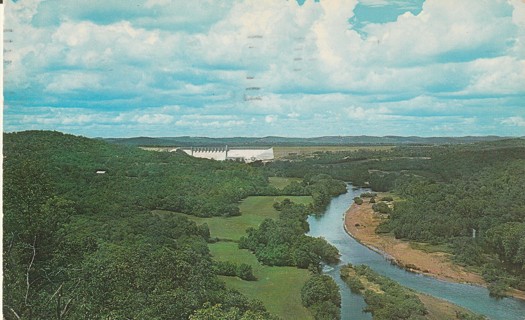 Vintage Used Postcard: (k): Table Rock Dam & White River, MO