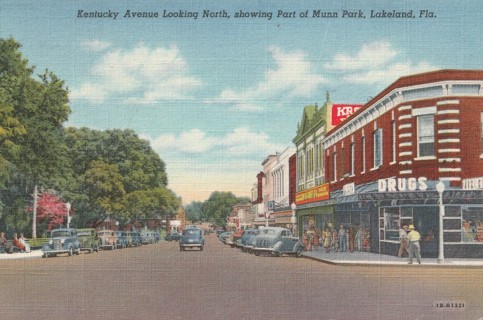 Vintage Unused Postcard: r: Linen: Munn Park, Lakeland, FL